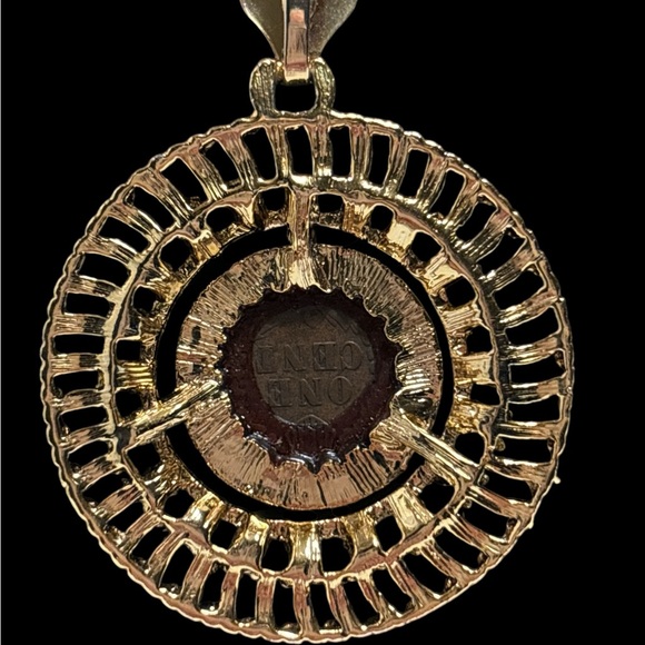 Sumthing Special Gold Tone 1887 Indian Penny Pendant Necklace 24” - Picture 3 of 9